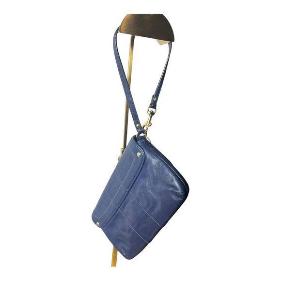 Coach Midnight Blue Leather Clutch with Brass Details - Picture 2 of 4